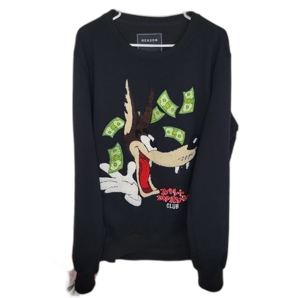 Reason brand Nyc "Rain Makers Club" black sweatshirt size xl - Picture 1 of 8